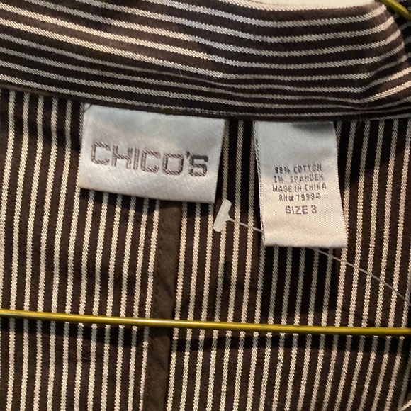 Chico’s Brown and Tan Stripped Jacket - Picture 2 of 4
